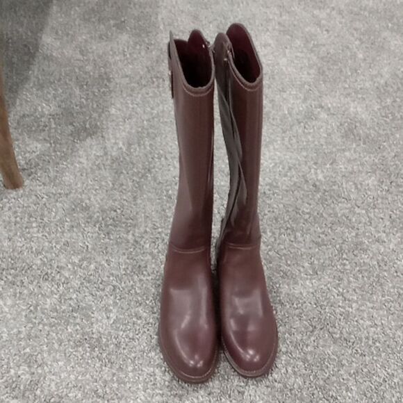 Franco Sarto Henrietta Brown Vegan Leather Riding Boots Size 6.5 NWT